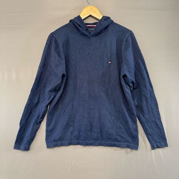 Tommy Hilfiger Women’s Blue Knit Hoodie Size Small 100% Premium Cotton Casual - Picture 1 of 7